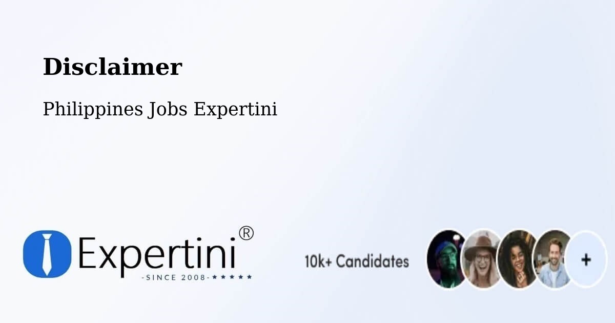 Disclaimer – San Marcelino - Philippines Jobs Expertini